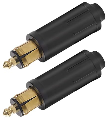 2 Pièces - Fiche Allume-Cigare 12V à 2 Broches, Remplacement pour Prise DIN Européenne – Compatible avec Voitures, Camions, Motos, Scooters et Véhicules Tout-Terrain – Noir
