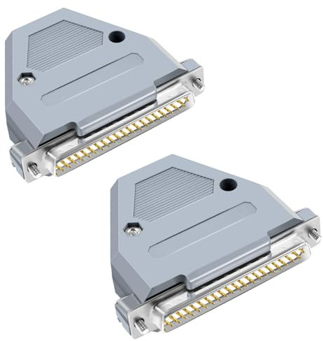 Oiyagai 2 Pezzi Connettore DB62 Maschio con Cappuccio in Plastica, 62 Pin, Tipo a Saldare, Adattatore D-Sub per Porta Seriale, Progetti Fai-da-Te e Riparazioni Industriali