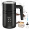 Montalatte Elettrico 5-in-1 | Cappuccinatore Scaldalatte Elettrico 350ml | Macchina per Cappuccino Automatica per Caldo Freddo, Cioccolata & Macchiato, Monta Latte con Display Temperatura (nero)