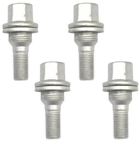 NUOSDEX Compatible avec Peugeot pour 208 2012 2013 2014 2015 2016 2017 2018 4X Écrous De Roue Boulons Vis M12x1,25 Vis Roue en Acier Boulons De Roue Écrou De Roue Goujons de Boulon Roue