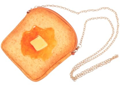 Yardwe Sac Bandoulière Femme Forme Toast Mini Sac Chaîne Portable pour Téléphone et Sorties Beurre et Miel Léger