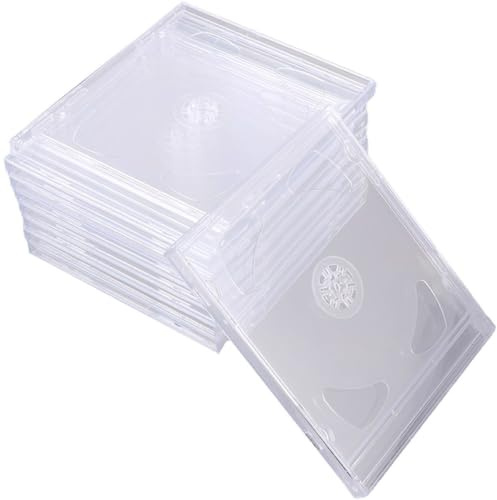 FUOYLOO 9 Stück-Pack Transparente Acryl CD Doppelhüllen Bruchfeste DVD Jewelcases Kompakte Aufbewahrungsboxen für 2 CDs/DVDs Stoßfest und Reisetauglich