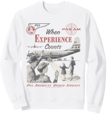 Pan Am When Experience Counts Vintage Airplane Photo Sweatshirt