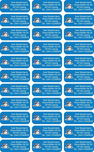 INDIGOS UG Namensaufkleber Kinder Schule - 56x23 mm - Adressetiketten selbstklebend - 019 - Schlagzeuger - 99 Sticker Adressaufkleber personalisiert - Ordner, Bücher, Hefte, Briefumschläge