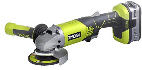 Ryobi R18AG-140S ONE+ Cordless Angle Grinder Starter Kit, 18 V, Hyper Green