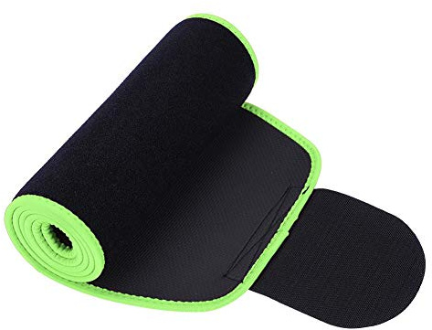 Tbest Faja Reductora Adelgazantes Deportivas Neopreno para Hombre y Mujer,Fajas Reductoras Abdomen Cinturón Adjustable Waist Trimmer Belt Faja Deportiva Lumbar y Abdominal para Hacer Deporte(L Verde)