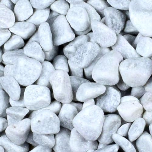 Kieselsteine Garten Zierkies Weiß 25-40 mm 25 kg Aquarium Kies Carrara Marmorkies Dekostein Weiße Kieselsteine Zierstein Marmor Kies Weiß Gabionen Steine