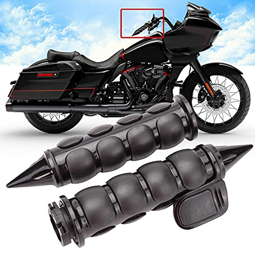 Black 1 Motorcycle Handlebar Hand Grips w/Throttle Compatible with Sportster 883 Street Bike Dirt Bike Cruiser and Chopper