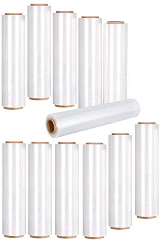 ARLI 12x Stretchfolie 500mm x 250m transparent Handstretchfolie 14µm für Palettensicherung bis 600kg Verpackungsfolie Palettenfolie zur Stabilisierung und Sicherung von Paletten Wickelfolie