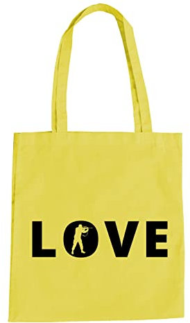 Love Paintball Baumwolltasche - Liebe Pistole Gewehr Scharfschütze Waffe Gelb