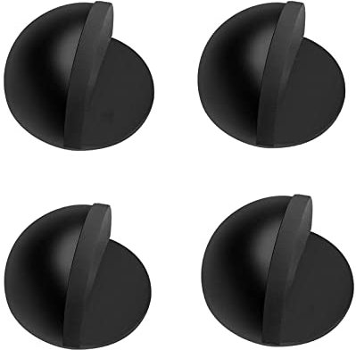 Tope de Puerta para Suelo, UKOFEW Topes para Puertas de Piso de Acero Inoxidable, 4 Piezas Tope Puerta Adhesivo para Puertas Autoadhesivo Protección de Pared y Muebles(Negro)