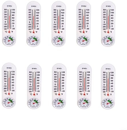 10 Stück Wandmontiertes Analoges Thermometer Hygrometer Außenthermometer Innenthermometer Für Gewächshäuser Im Haushalt Keine Batterie Erforderlich 23 Cm Langes