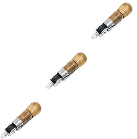 Beavorty 3 Piezas máquina de coser de cuero máquinas de coser caseras máquina de agujas de coser herramienta artesanal de cuero herramienta de costura familiar Caja de herramientas Bambú