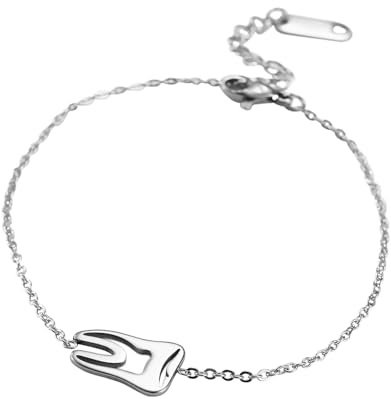 TEAMER Modische Zahn-Halskette, silberfarben, Edelstahl, zum Schutz der Zähne, Anhänger, Armband, Ring, Statement, ausgehöhlt, Zahnarzt, täglicher Schmuck, Geschenke