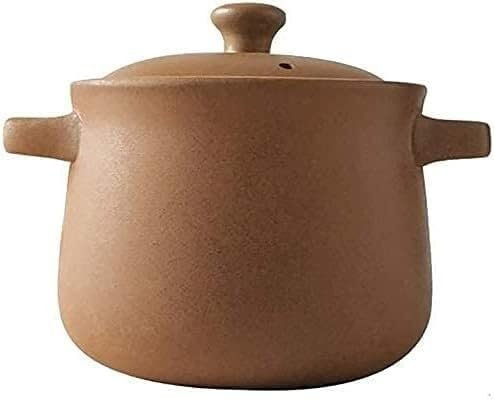 Cazuela práctica, olla de barro profunda, cazuela de cerámica con tapa, olla de barro, vasijas for sopa y cebolla, cazuela resistente al calor