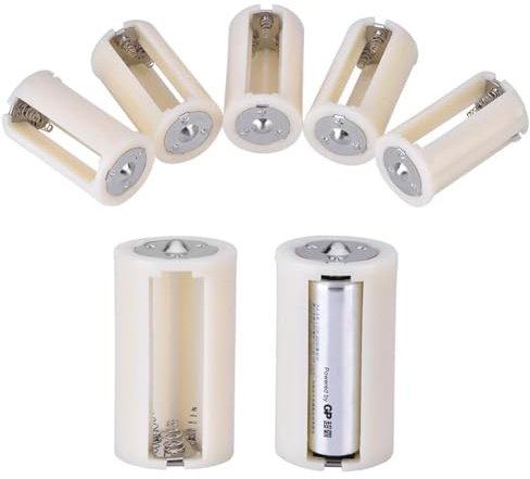 Rankomu 5 Stück AA zu D Batterie Adapter - 3X AA auf 1 D Größe Parallel Batteriehalter Konverter, Tragbar & Umweltfreundlich für Elektronik & Notfälle (Weiß, ABS)