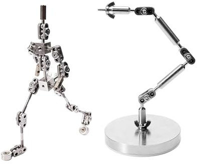 BAIYITONGDA Stop-Motion-Armature-Kit, fertiges artikuliertes humanoides Skelett für Stop-Motion-Projekte, mit Edelstahl-Rig-Arm und Stop-Motion-Armature-Rigging-System,15CM