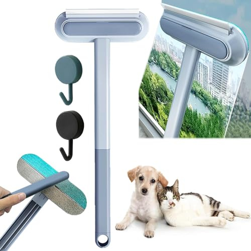 Giurui Multifunctional Pet Hair Remover, 4-in-1 Multifunctional Hair Removal Brush, Pet Dog Cat Hair Cleaner Brush, Reusable Pet Hair Remover for Carpet Car Glass (1 Pcs)