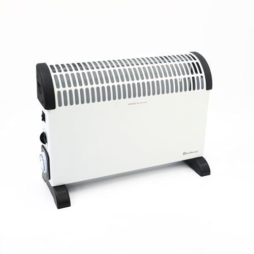 Rediffusion Convector Heater with Timer, 2000W, Variable Heat, 24 Hour Timer, Adjustable Thermostat, 3 Heat Settings, Overheat Protection, Tip-Over Safety Switch, White - REDY02T