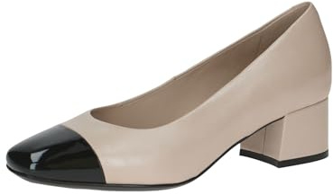 CAPRICE Dampumps liten klack elegant, Beige svart, 38 EU