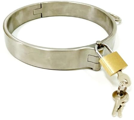 Tplkxurib 3cm Hoch Halsbänder Edelstahl Halsband Abschließbar Halsfessel SM Bondage Halsreif Sklave Hals Kragen Cosplay Ring SM Erwachsene Fesseln Sex Spielzeug für Paare Männer Frauen,Silber,Frauen