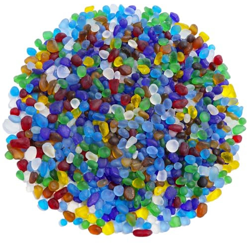 QYGL Pietre di Vetro Marino, Pietre Colorate in Vetro Smerigliato, perfette per Rocce dell'acquario, Ghiaia dell'acquario, riempitivi per vasi, Artigianato Fai da Te e Decorazioni per la casa (0,4 kg