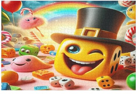 süße Würfel-Puzzle Für Erwachsene, 1000-teilige Puzzles Für Teenager Und Kinder, Kreative Puzzles Für Die Familie, Herausfordernde Spiele, Spielzeug, Geschenke （75×50cm）