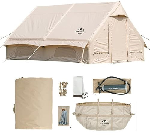 Naturehike Extra großes aufblasbares Campingzelt, 2-4 Personen, aufblasbare Zelte für Camping, Reisen, einfacher Aufbau, winddichtes (400×300×200cm)