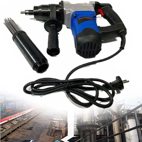 Pneumatic Needle Scaler Handheld Electric Needle Scaler, Electric Needle Derusting Gun, 1100W High Power Industrial Grade Rust Remover for Removal of Rust Slag and Paint