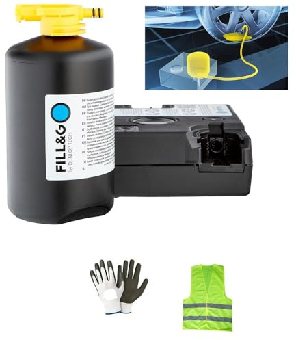 KIT Anti CREVAISON KIT DE GONFLAGE ET DE RÉPARATION Liquide D'ÉTANCHÉITÉ 620ML pour Voiture,SUV,Van,Moto Automatique avec COMPRESSEUR Pompe AIR ÉLECTRIQUE