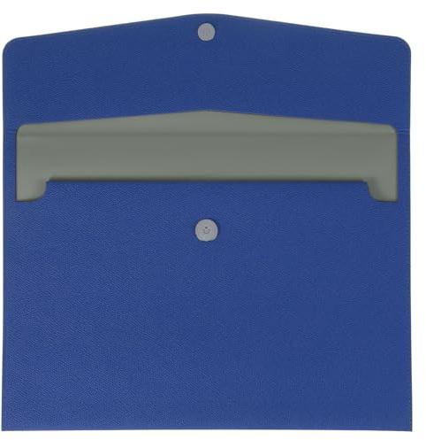 sourcing map PU Leather File Folders, A4 Envelope Folder File Document Storage Bag Portable File Folder Organizer Case with Button Closure for Office Business(Light Blue)