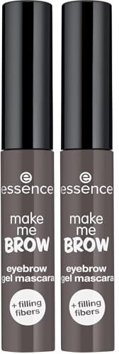 essence cosmetics make me BROW eyebrow gel mascara, Augenbrauen, mit Füllfasern, Nr. 04 Ashy Brows, braun, definierend, gelig, vegan, Mikroplastik Partikel frei, Nanopartikel frei (3,8ml)