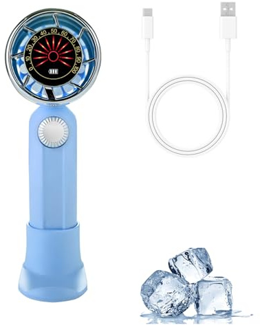Ventilador Portátil Potente Mano con Pantalla Digital & 100 Velocidades, Ventilador Personal Refrigeración Pequeño Silencioso & Recargable USB Mini para Hogar, Camping,Trabajo,Oficina,Viajes Exterior