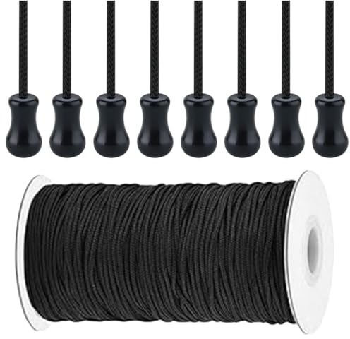 MAGICLULU Cuerda para Persianas de Metros con Pomos Negros Ajustables para Cortinas Enrollables y Romanas Accesorios Prácticos para Ventanas y Decoración Moderna