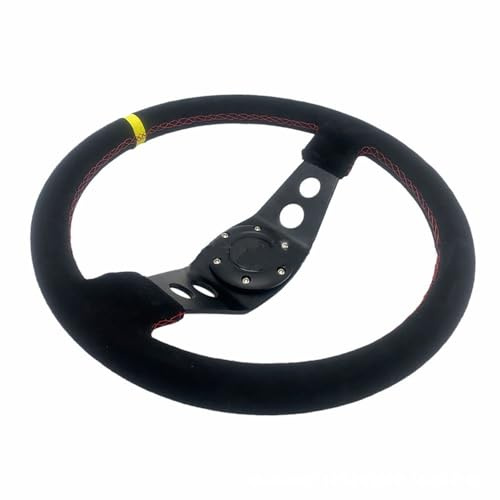 Lenkrad Auto,Sportlenkrad 14 Zoll 350MM Universal Matt Lenkrad Tief Konkav Wildleder Auto Zubehör
