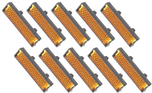 Parliky Set 20 Pezzi Riflettori per Pedali Bici in Plastica Resistenti Catarifrangenti Portatili e Sostituibili Segnaletica Riflettente Compatta per Sicurezza Notturna e Uso Ciclistico