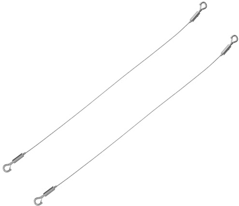 LOORGVEL Gancho Techo para Colgar Cuadros con Cable de Acero Inoxidable, Diseño de Seguridad y Alta Resistencia, 2 Piezas para Decoración y Exhibición en Galería o Hogar