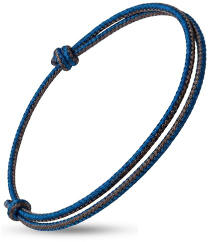 Herrenarmband geflochten – modernes minimalistisches Unisex Armband verstellbar – dünnes Stoff- & Surferarmband mit Knotenverschluss, schlichtes Fadenarmband als Glücksbringer für Männer & Frauen