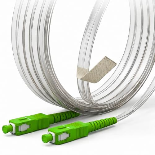 Octofibre Câble Fibre Optique Invisible Autocollant Orange SFR Bouygues - 10m - Jarretière Fibre Optique Plate Résistante aux Courbures - SC APC vers SC APC