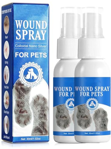 Uzionoie Pansement Liquide pour Plaie Chien,Spray de Guérison des Plaies,Spray de Cicatrisation pour Animaux de Compagnie,Pansement Hémostatique Tous Âges Et Toutes Races 30 ML*2PC