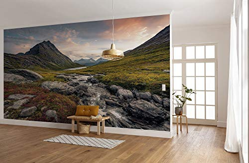 Komar Vlies Fototapete SCHROFFES PARADIES | Tapete, XXL, Dekoration, Natur, Landschaft, Schlafzimmer, Wohnzimmer, Büro, Flur | Größe 450 x 280 cm (Breite x Höhe) | SHX9-079