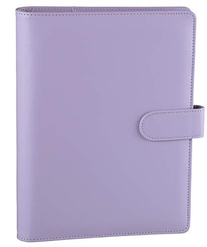 Antner A5 PU Leder Ringbuch, 6 runde Ringe nachfüllbar Notebook Binder für A5 Füllpapier Spiralbuch Reise Schreiben Notizbuch Tagebuch Binder Cover Lila