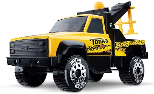 Tonka Steel Classics, Tow Truck - Made with Steel & Sturdy Plastic, Yellow Toy Construction Truck, Boys and Girls, Kids, Toddlers, Ages 3+