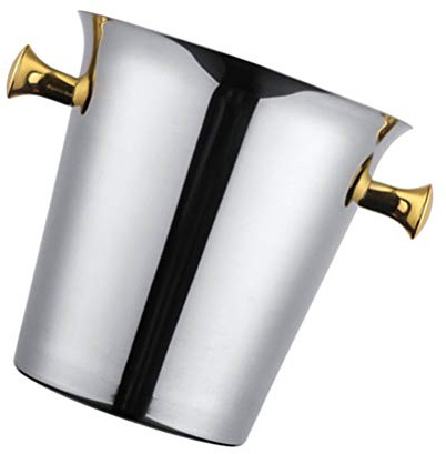 Yardwe Seau à Glace Portable 2l en Acier Inoxydable Rafraîchisseur de Vin Résistant à l'usure et Étanche pour Bar et Maison