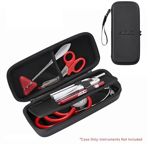 ADC Medic Case/Medical Every-Day Instrument Carry/Fits Adscope Clinician Stethoscopes and Comparable Models with Room for Instruments and Accessories, Small, Black