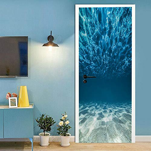 3D Türtapete Selbstklebend Türposter - Unterwasser - Türaufkleber Türfolie PREMIUM PVC Wasserfest Wandtattoo Für Schlafzimmer Wohnzimmer Tür Dekoration Tapete 86 x 200 cm