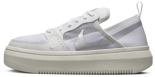 NIKE W Court Vision Alta Txt, Sneaker Donna, White/Metallic Silver-Sail, 38.5 EU