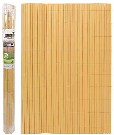 THE SECRET HOME – Cañizo PVC de Media Caña - Densidad 900 g/m2 -Largo. 3 m x Alto. 1,5 m – Color Natural - Valla de Ocultación Resistente - Protección Visual Privacidad para Jardín, Balcón o Terraza