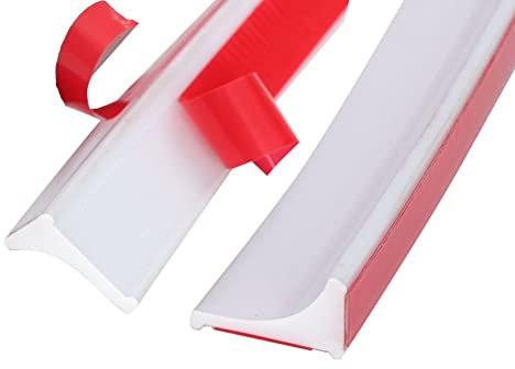 2M Silicone Shower Seal Strip,Bath Edging Sealing,Floor Threshold Water Barrier for Wet Room,Tile Edge Caulk Trim for Bathroom Bathtub,Countertop,Kitchen(20mmx12mm,Two Adhesive Backing)