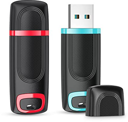 Vansuny 2 Pack USB Stick 128GB Memory Stick USB 3.0 Flash Drive Up to 100MB/s Read Thumb Drive Cap Design Pen Drive, Cyan and Red